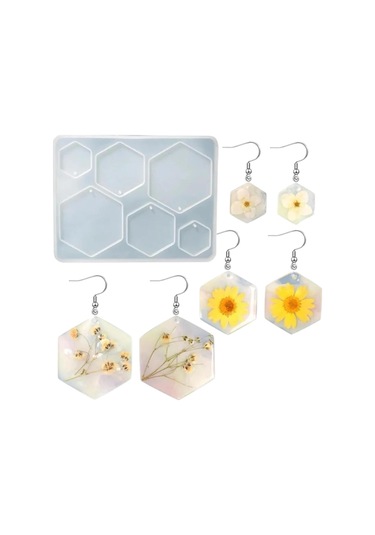 Altıgen Kolye Küpe Anahtarlık Kalıbı