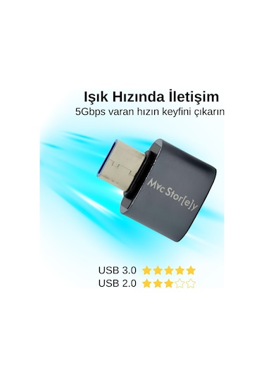 Type-c Usb-c Adaptör Usb 3.0 5gbps Veri Çevirici