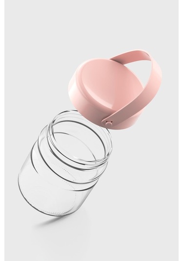 Renga Macro 900 Ml Pembe Kapaklı 3'lü Cam Kavanoz Seti 131061 Pembe