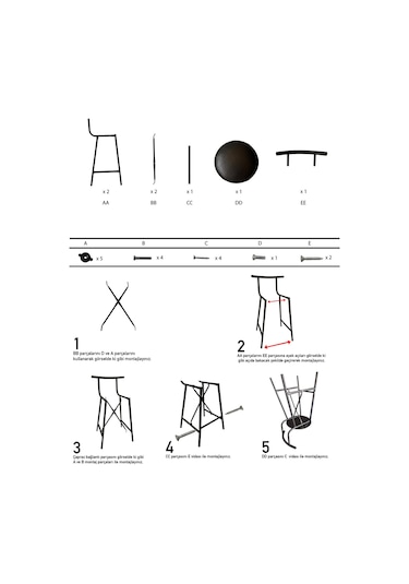 Mutfak Sandalyesi Bar Taburesi Döşemeli 1112 Çok Renkli