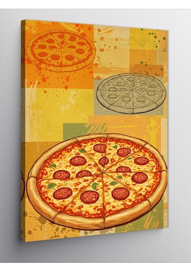 Kanvas Tablo Pizza Dilimi Ve Sanatsal Yaklaşım 50cmx70cm