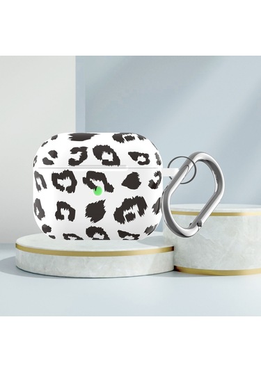 B Serisi Silikon Baskılı Leopar Baskı Kablosuz Kulaklık Koruyucu Kılıf Airpods Uyumlu 3 B-2 Diğer