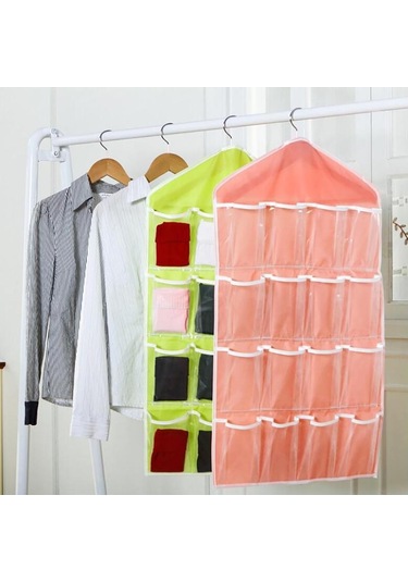 Yeşil Sıcak 16 Cepler Wardrobepockets Temizle Asılı Çanta Çorap Sutyen İç Kırtasiye Raf Askı Depolama Yerden Tasarruf Düzenli Organizatör Yeşil