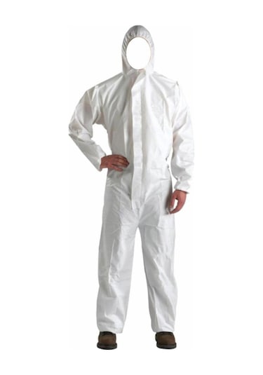 Mege Lamineli Tek Kullanımlık Tulum Beyaz 60 G 10 Adet