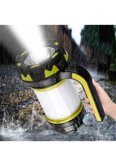 Techtic Kamp Feneri 6 Modlu Şarj Edilebilir El Feneri Powerbank Siyah