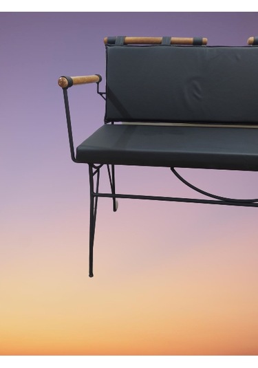 Bengimobilya Sandalye Benc Penyez Klasik Model Metal Çelik Siyah Fırın Boya Si Siyah