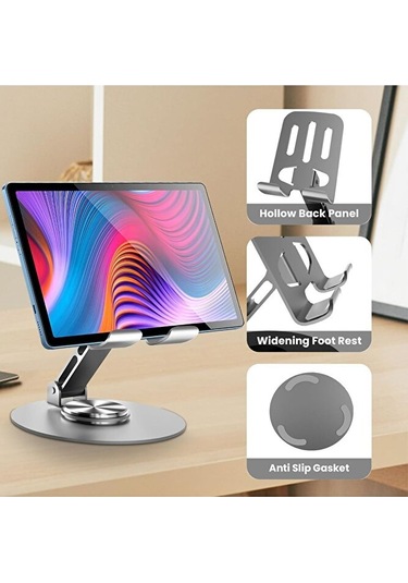 Katlanabilir Ve Ayarlanabilir Metal Telefon Tutucu Stand 360 Döne