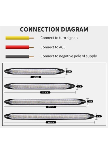 Evrensel 12 V Gündüz Sürüş Çalışan Işık Drl Araba Sis Lambası Esnek Şerit Işıklar Su Geçirmez Sıralı Akış Dönüm LED Far 54156671