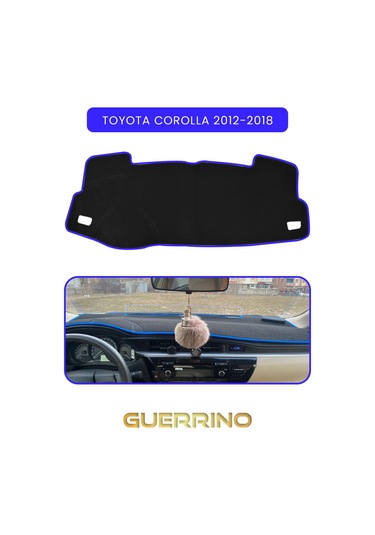 Toyota Corolla 2012-2018 Torpido Koruma Kılıfı Mavi Kenar