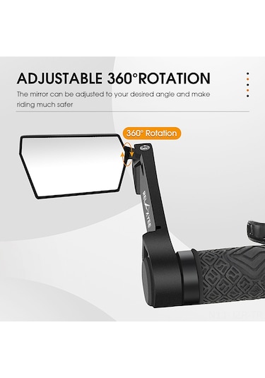 2 Adet Bisiklet Aynası Bisiklet Arka Görüş Aynası Katlanabilir 360 Derece Dönen Arka Görüş Bisiklet Aynası Gidon Güvenlik Aynası Dağ Yolu Bisikleti İçin