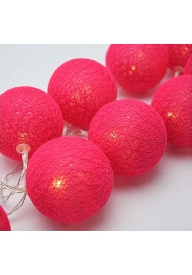 Mobgift Şerit Led Işıklı Koton Top 3 Metre 20 Li Fuşya