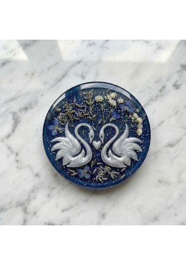 Tahtakale Toptancı Epoksi Kuğu Desenli Magnet Kalıbı 7 Cm