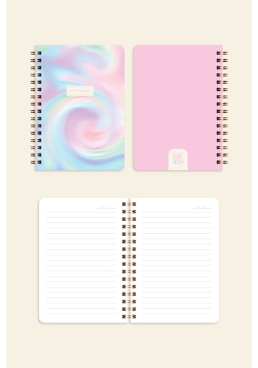 Cep Boy 10x14 Cm Spiralli Çizgili Karton Kapak 3'lü Defter Seti No Excuses Soyut Gradient Soyut
