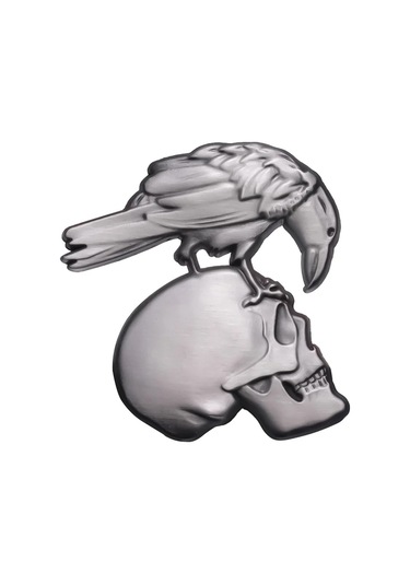 Pınsalot Kafatası Karga Emaye Broş - Motosiklet Kulübü Rozeti, Punk Gotik Takı Hediyesiaçık Sarı Altın Renk Açık Sarı Altın Renk