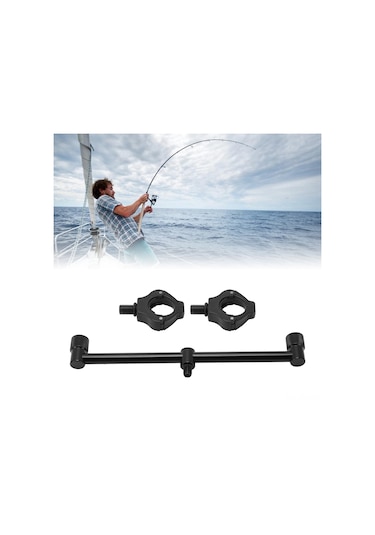 Xindoker Alüminyum Altyapı Ve Abs+paslanmaz Çelik Uçlu Siyah Manyetik Balıkçılık Kamışı Tutucu - 30 Cm Çapraz Çubuk + 2 Adet Tutucu Ucu