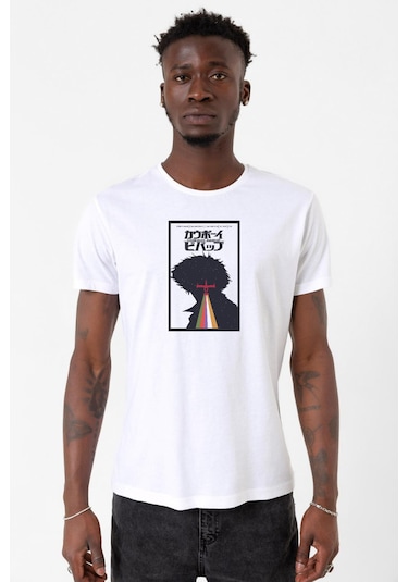 See You In Space Cowboys Minimalist Anime Poster Beyaz Erkek Bisikletyaka Tshirt 001