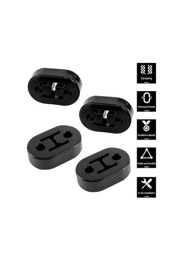 Ximistore9 Oto Egzos Borusu Askı Yükseltme Gümüşlü Ayarlanabilir Yalıtkan衬套 Montaj Dikme Siyah 4 Adet