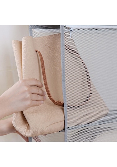 Cbtx 3 Katlı Çanta Asma Organizatör Yerden Tasarruflu Dokunmamış Kumaş Saklama Çantası Bej