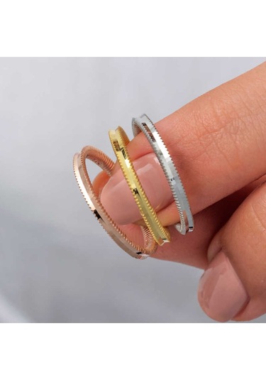 Casera's Gümüş 3 Renk Ajda Kadın Yüzük Csr2185645 Gümüş