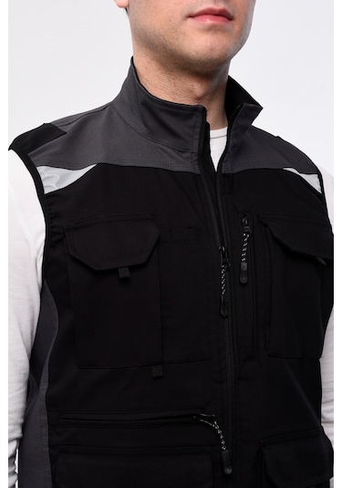 Uniprom Yelek Likralı Madrid Model 10 Cepli Yazlık Siyah