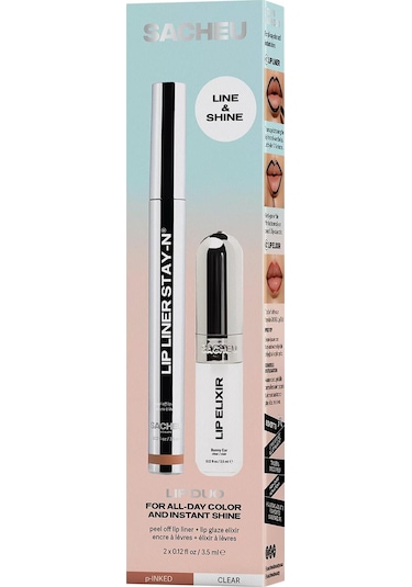 Sacheu Line & Shine Lip Duo Uzun Süre Kalıcı Dudak Şekillendirme Ve Parlaklık Seti 2x3.5ml Set