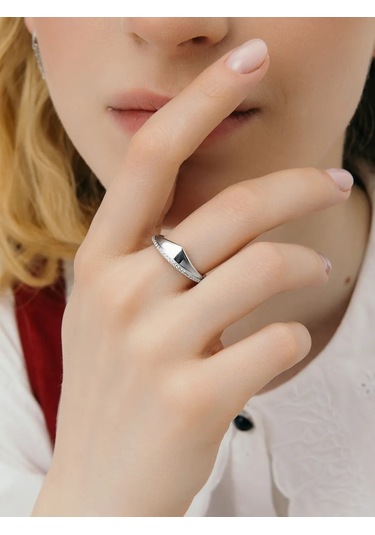 Fly Jewelry 925 Ayar Gümüş Yüzük Taşlı Zirkon İle 456819817 Gri