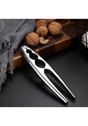 Fındıkkıran Zahmetsizce Çatlak Fındık Ergonomik Saplı Paslanmaya Dayanıklı Dişli Klip Toka Kaymaz Paslanmaz Çelik Ceviz Kraker Aracı Gümüş