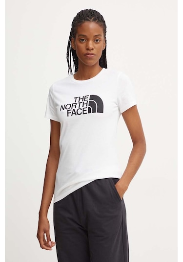 The North Face The Northfacew Ss Easy Tee Kadın Tişört Nf0a8a6dfn41 Nf0a8a6dfn41 Bey Beyaz