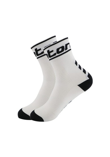 Beyaz Nefes Alabilen Ter Emici Bisiklet Çorapları Erkek Kadın Açık Spor Çorapları Beyaz