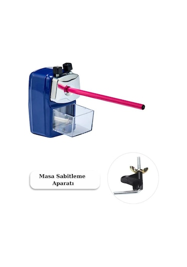 Mas 6732 Masa Tipi Büyük Kollu Kalemtraş - Mavi