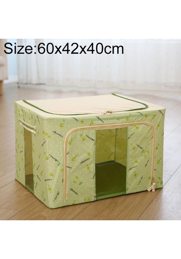 Sones Katlanabilir Saklama Kutusu Fermuarlı Dokumasız Kumaş Nem Geçirmez Giysi Saklama Kutusu, Boyut: 100l 60x42x40cm Yeşil Kiraz Yeşil