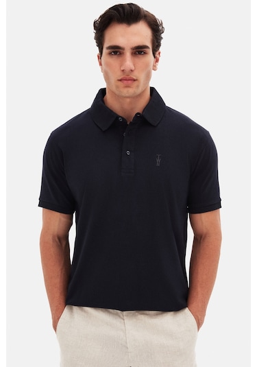 Twn Slim Fit Lacivert Pike Dokulu T-shirt 4ec146011784m Lacivert