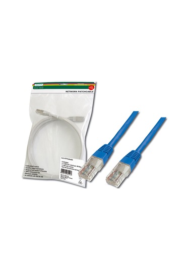 Digitus Patch Kablo, Utp, Cat. 5e, 3 Metre, Awg 26/7, Mavi Renk, 3p Sertifikalı Tdrtr