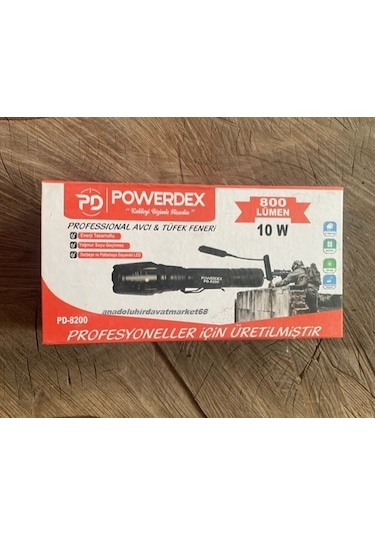 Power Pro El Feneri Şarjlı Fener Tüfenk Feneri Uzun Menzilli Led Avcı Feneri Siyah