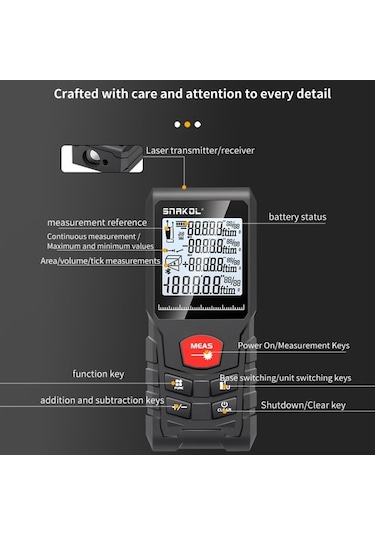 Pazly Akıllı Lazer Ölçüm Cihazı: Hacim, Alan, Pisagor Modlu, Ip54 Suya Dayanıklı Dijital Ölçüm Aleti