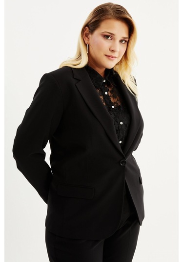 Astarlı Blazer Ceket - Siyah