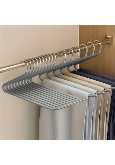 Tongdashop 20 Paket Siyah Z Tipi Metal Pantolon Askısı Pas Önleyici Maksimum Alan Tasarrufu siyah
