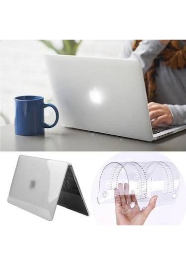 Apple Uyumlu MacBook Pro Reti̇Na 13.3 A1502 Kılıf 2In1 Si̇Li̇Kon + Klavye Siyah