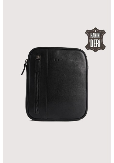 Hakiki Deri Erkek Postacı Çantası Siyah Smr9250 Siyah