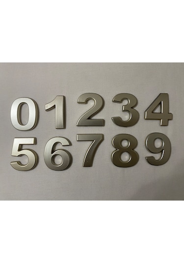 0 Sıfır Numara Yapışkanlı Daire Bina Villa Kapı Numarası Sarı Gold 4 Cmx5cm No:0 Plastik