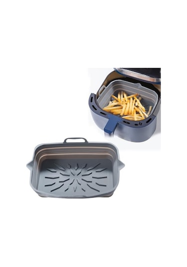 Pembe Fritöz Fırın Tepsisi Gıda Sınıfı Yeniden Kullanılabilir Yağa Dayanıklı Bakeware Yapışkan Olmayan Katlanabilir Fritöz Tavası Mutfak Aksesuarları Pembe