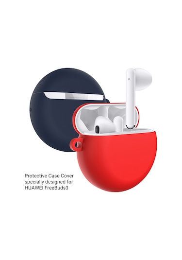 Youmex Huawei Freebuds3 Kulaklık Kılıfı Silikon Koruyucu, İvme Dayanıklı, Kullanıma Kolay, Kablosuz Şarj Desteği, Kayıp Engelleme Döngüsü, Beyaz Diğer