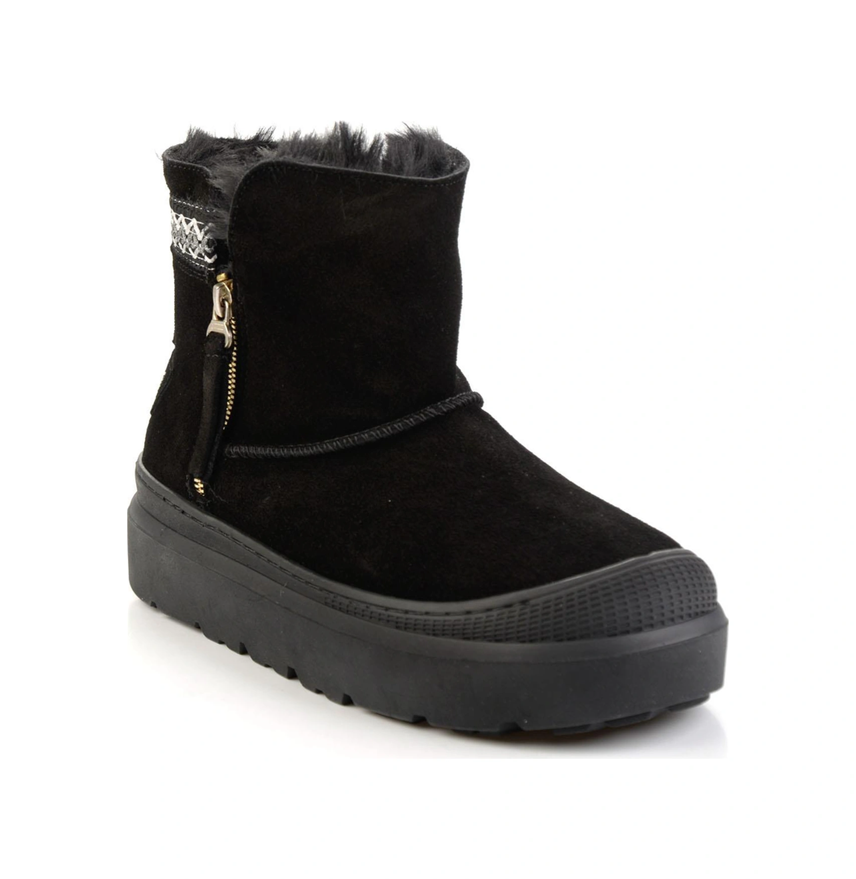 Siyah Hakiki Deri Kadın Bot & Bootie K02748100402 Siyah