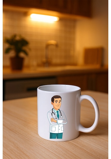 Meslek Baskılı Kupa Erkek Doktor