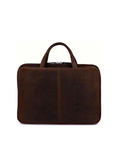 Koyu Kahverengi Erkek Laptop & Evrak Çantası Hakiki Dana Deri Crazy Horse 9091-zk-121154 Siyah