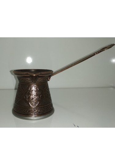 Ayvalı Döküm Bakır Gümüş Kaplama Cezve 4 Kişilik Bakir