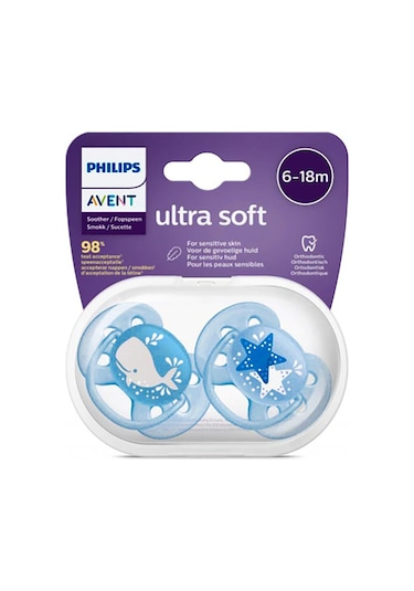 Philips Avent Ultra Soft Emzik 6-18 Ay 2li Erkek Scf223/03 Çok Renkli