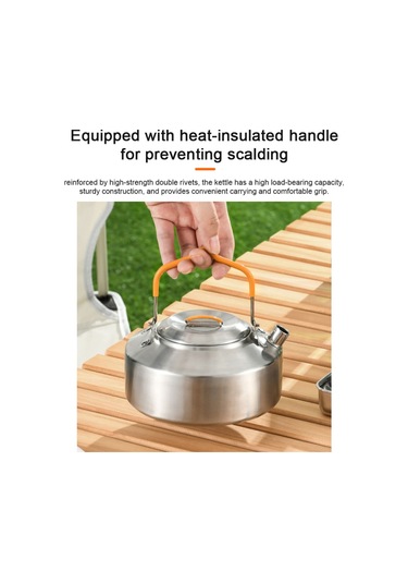 Mufunye Kamp Su Kaynağı, Taşınabilir Çay Kahve Kazanı - Paslanmaz Çelik, Kolcu Çok Renkli