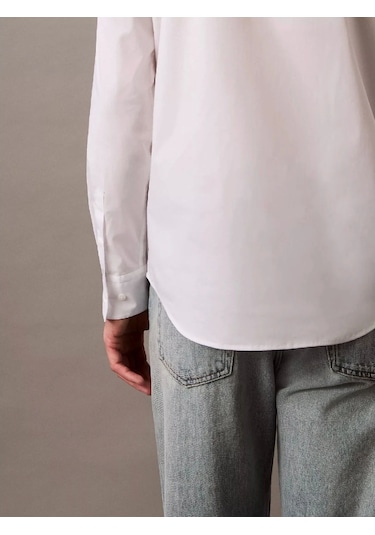 Calvin Klein Ls Solıd Stretch Slım Shırt Erkek Gömlek Lv04lb145g-yaa Beyaz