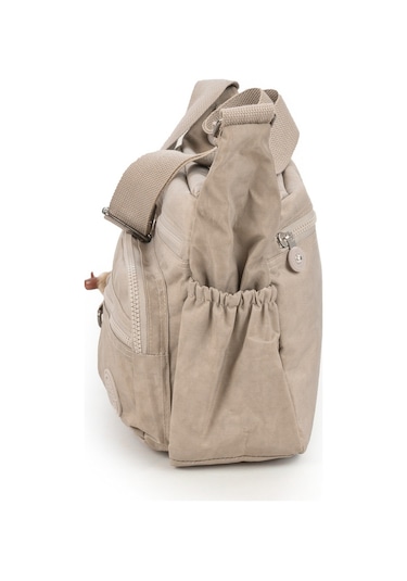 Krinkıl Su Geçirmez Kumaş Çok Gözlü Çapraz Kol Ve Omuz Postacı Çantası Taş Rengi 9507 Taş